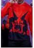 Men's Halloween Miko Print Long Sleeve Knit T-shirt