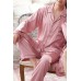 Pink Men Silk Like Long Sleeve Pajamas Set Pink Men Silk Like Long Sleeve Pajamas Set