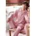 Pink Men Silk Like Long Sleeve Pajamas Set Pink Men Silk Like Long Sleeve Pajamas Set