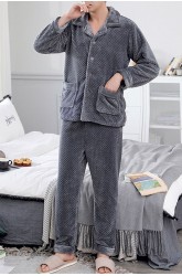 Grey Flannel Waffle Pajamas Set