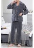 Grey Flannel Waffle Pajamas Set