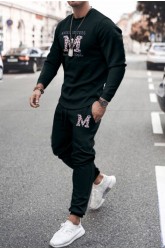 Black Two-piece Men's Pullover and Joggers Set