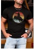 Black Men's Western Cowboy Graphic Print Short Sleeve T Shirt